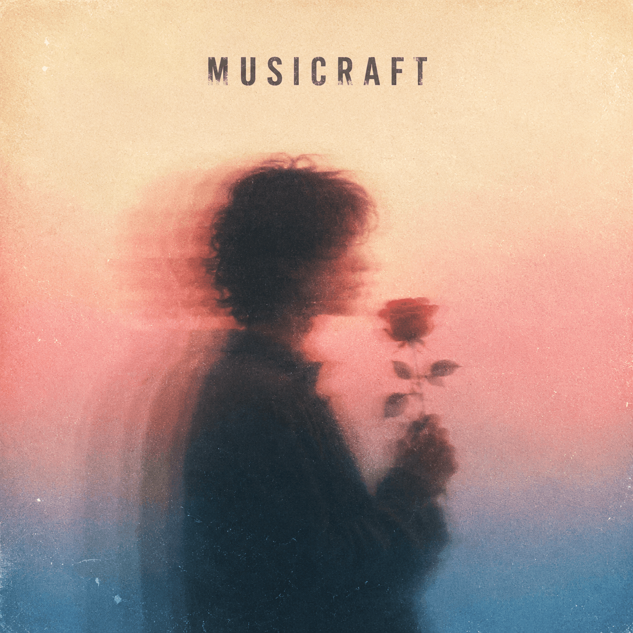 AI-generated dreamy synth-pop album cover created from a text prompt